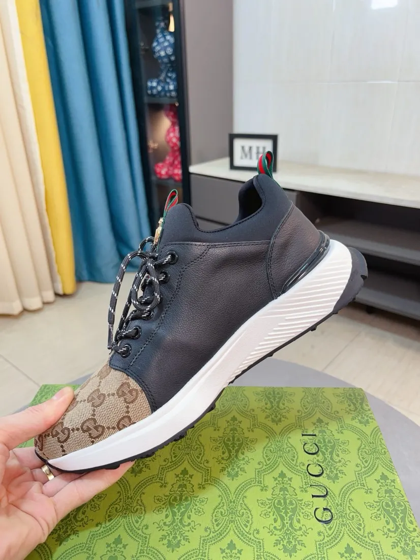 Men's shoes 💰458🌹🌹GUCCI [Gucci] New high-end brand of men's shoes, the latest fashionable casual men's shoes, trendy and versatile, relaxed and sporty style, uppers imported from Italy, first-layer cowhide, genuine leather lining, and ultra-fine workmanship. Original personalized fashionable rubber wear-resistant outsole, light and comfortable on the foot, size 38-44